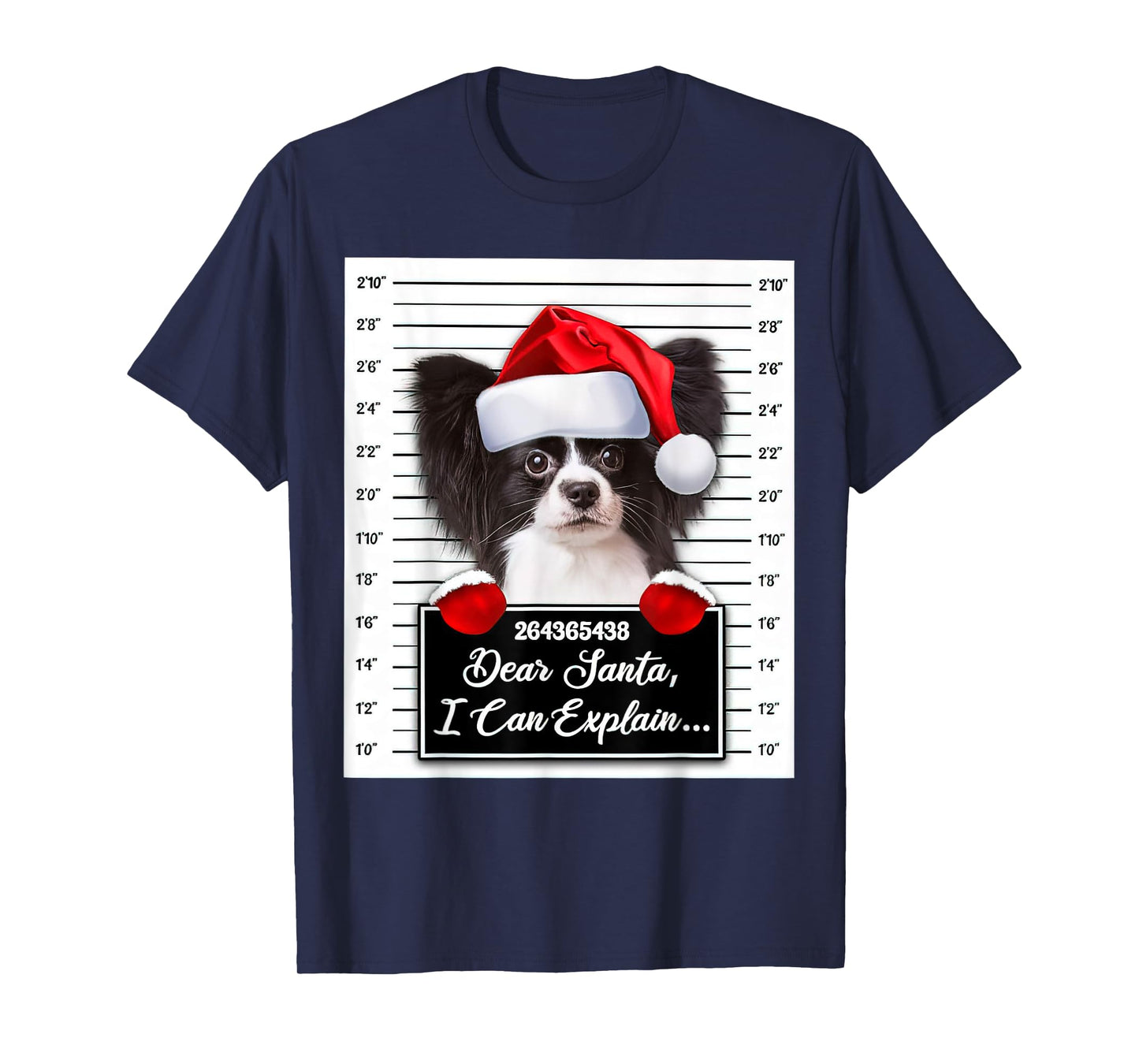 Dear Santa I Can Explain Funny Christmas Papillon Xmas T-Shirt