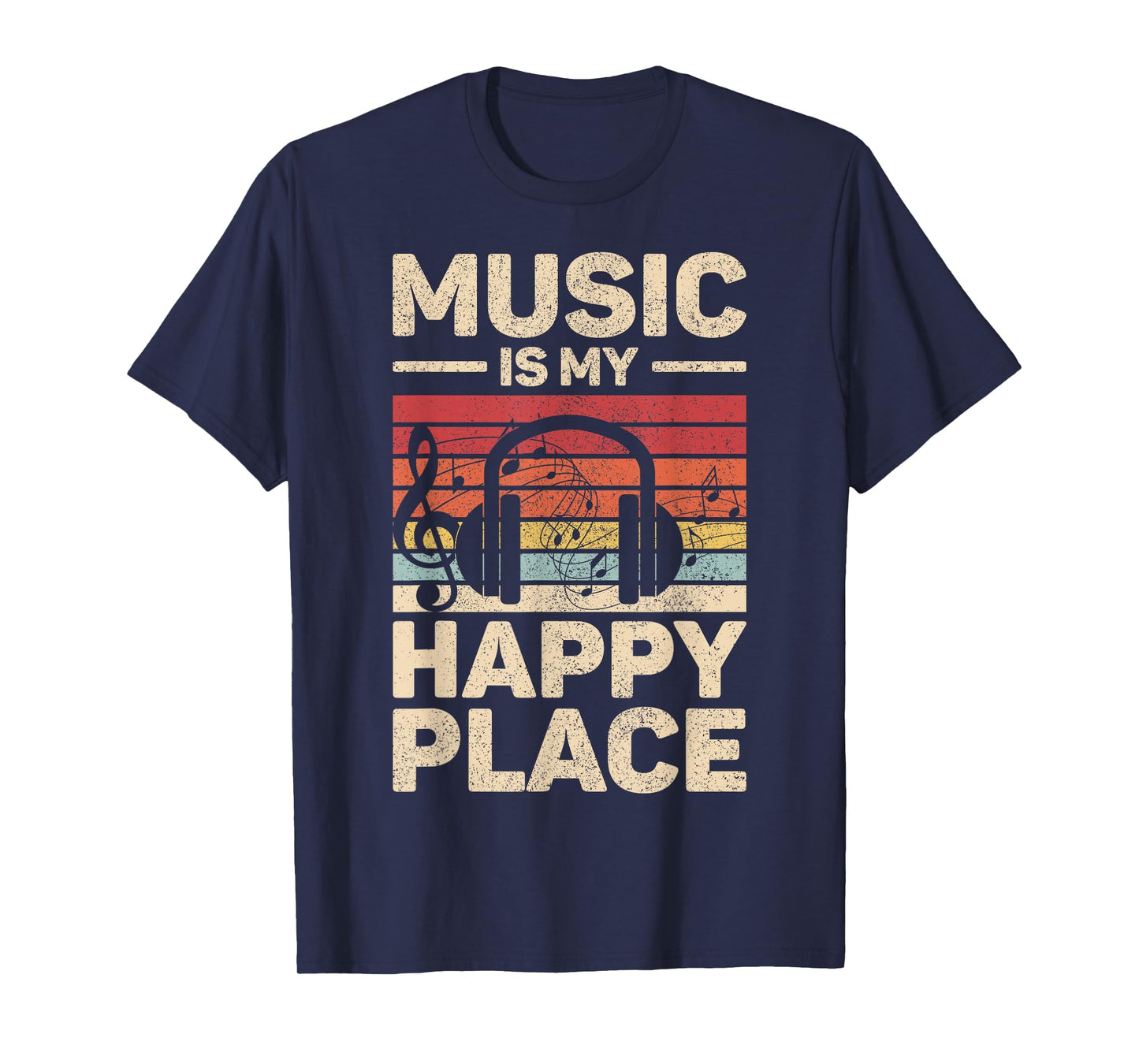 Music Is My Happy Place Musician Outfit EDM Music Lovers DJ T-Shirt