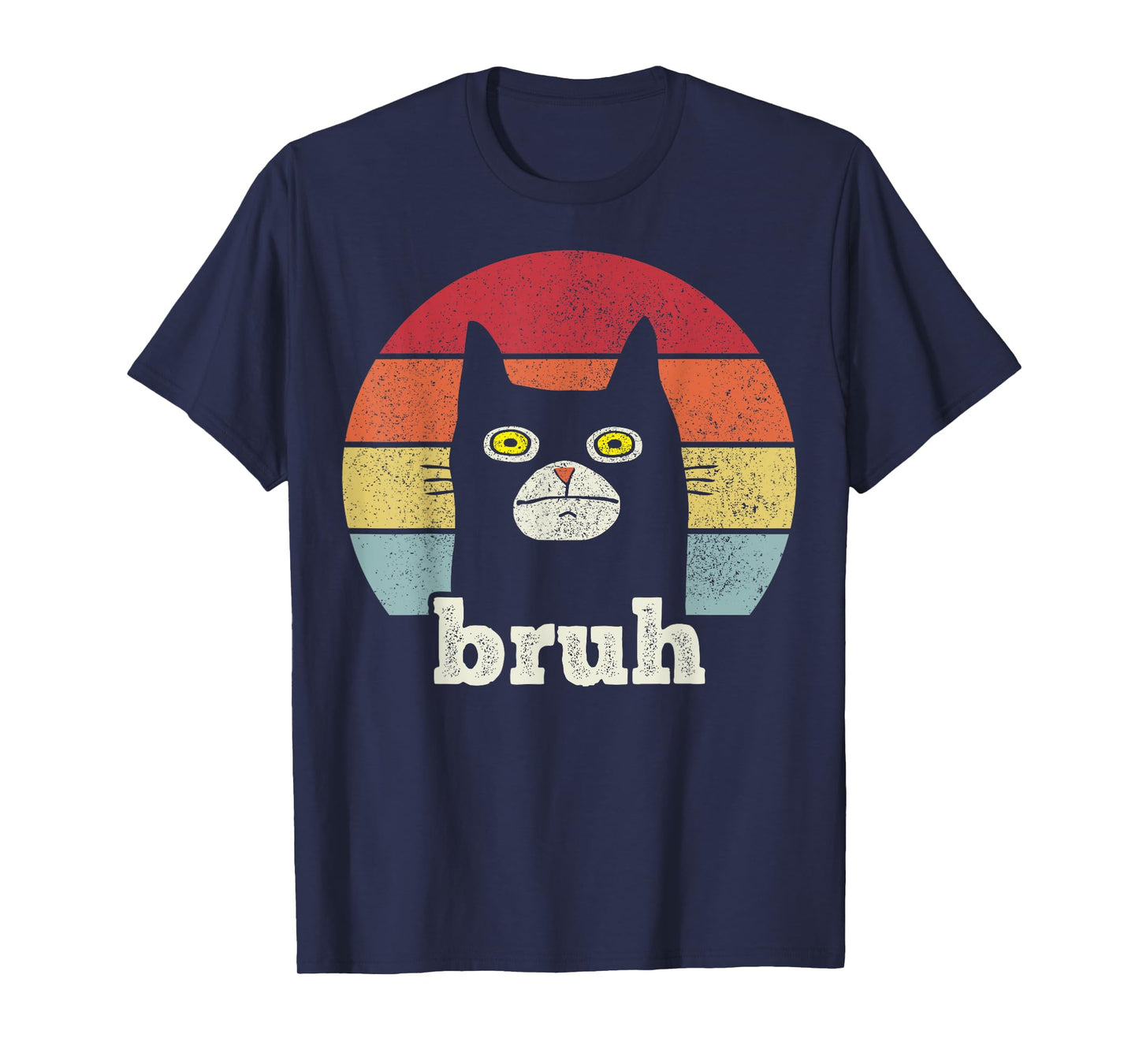 Funny Bruh Cat Meme Retro Style T-Shirt