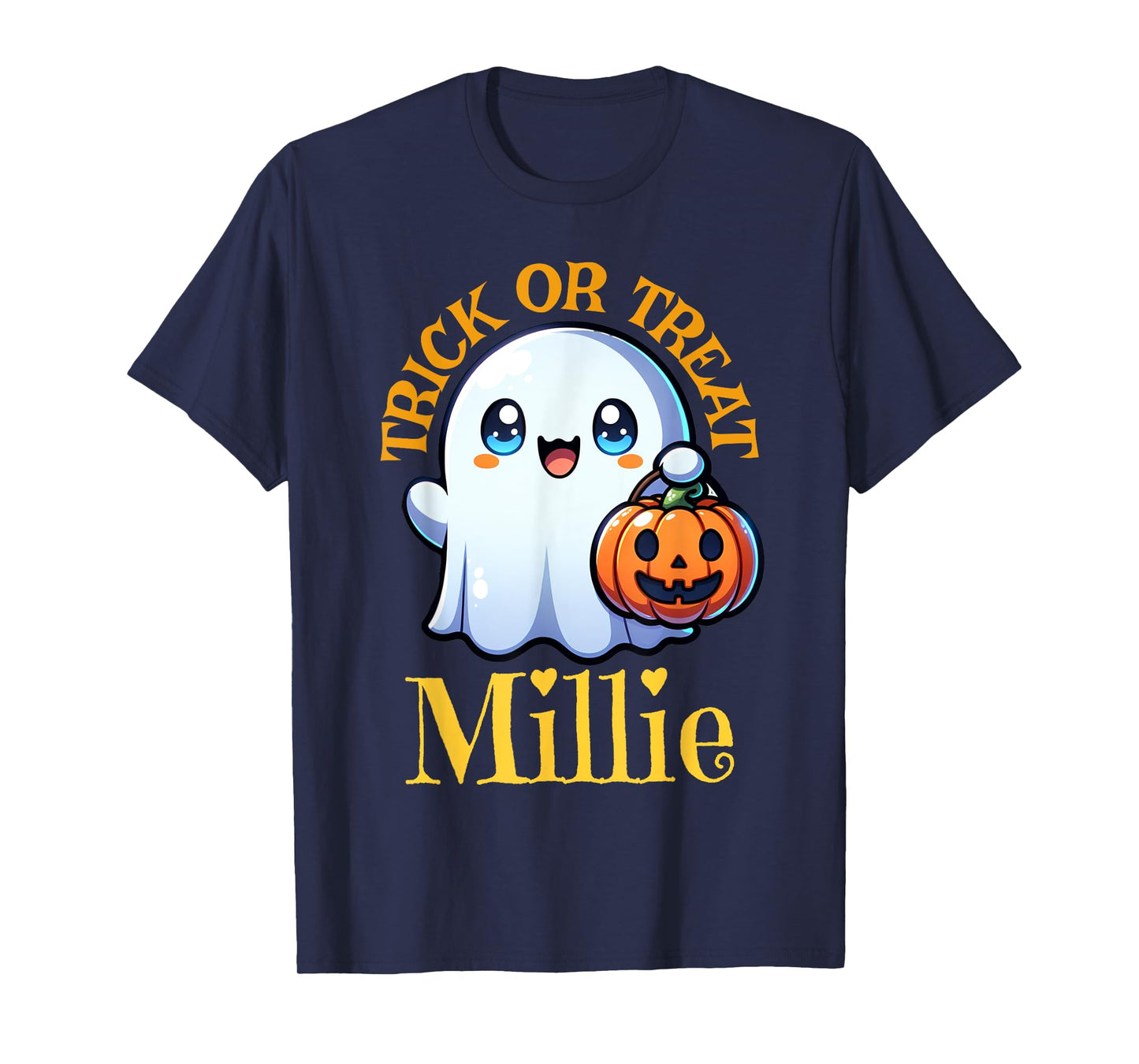 Millie Personalized Name Cute Ghost Halloween T-Shirt