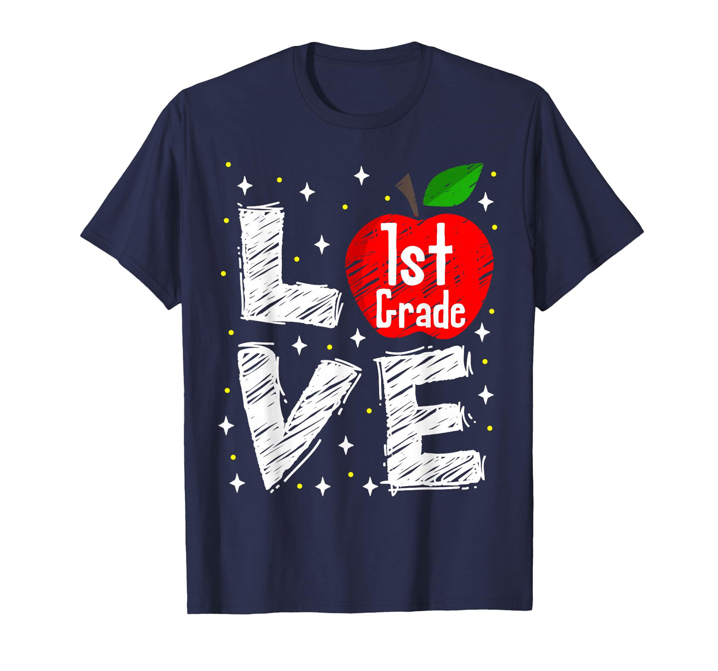 Love 1st Grade Apple Funny Back To School Teacher Gift T-Shirt