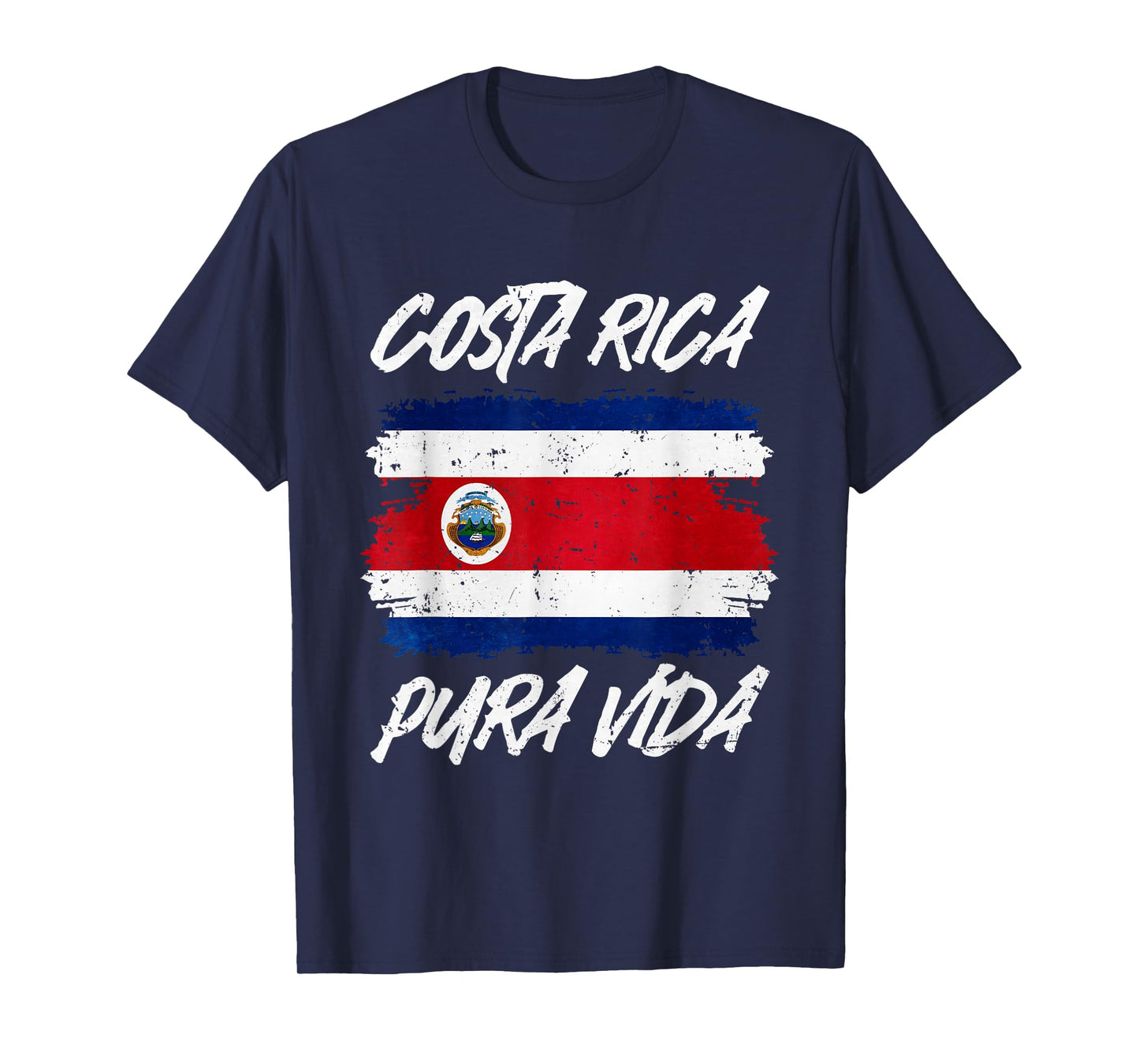Pura Vida National Flag Of Costa Rica Cool Central America T-Shirt