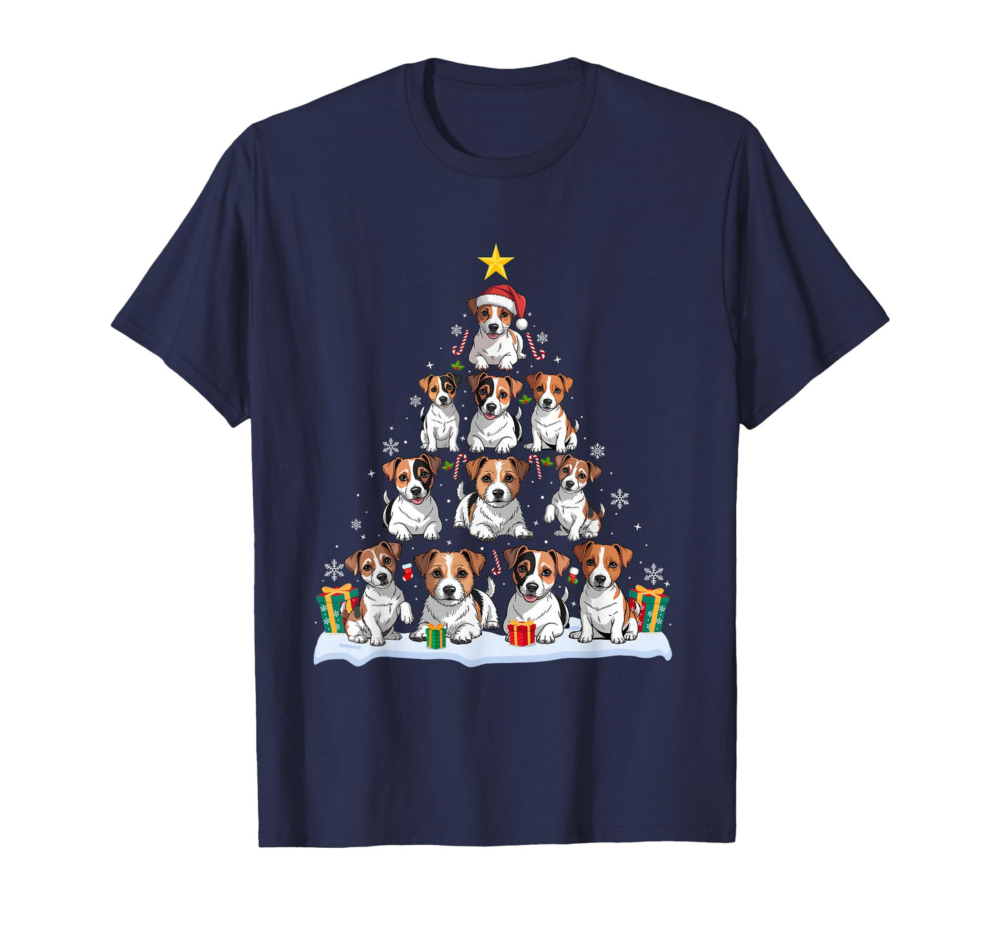 Jack Russell Terrier Christmas Tree Xmas Pet Dogs Lover T-Shirt