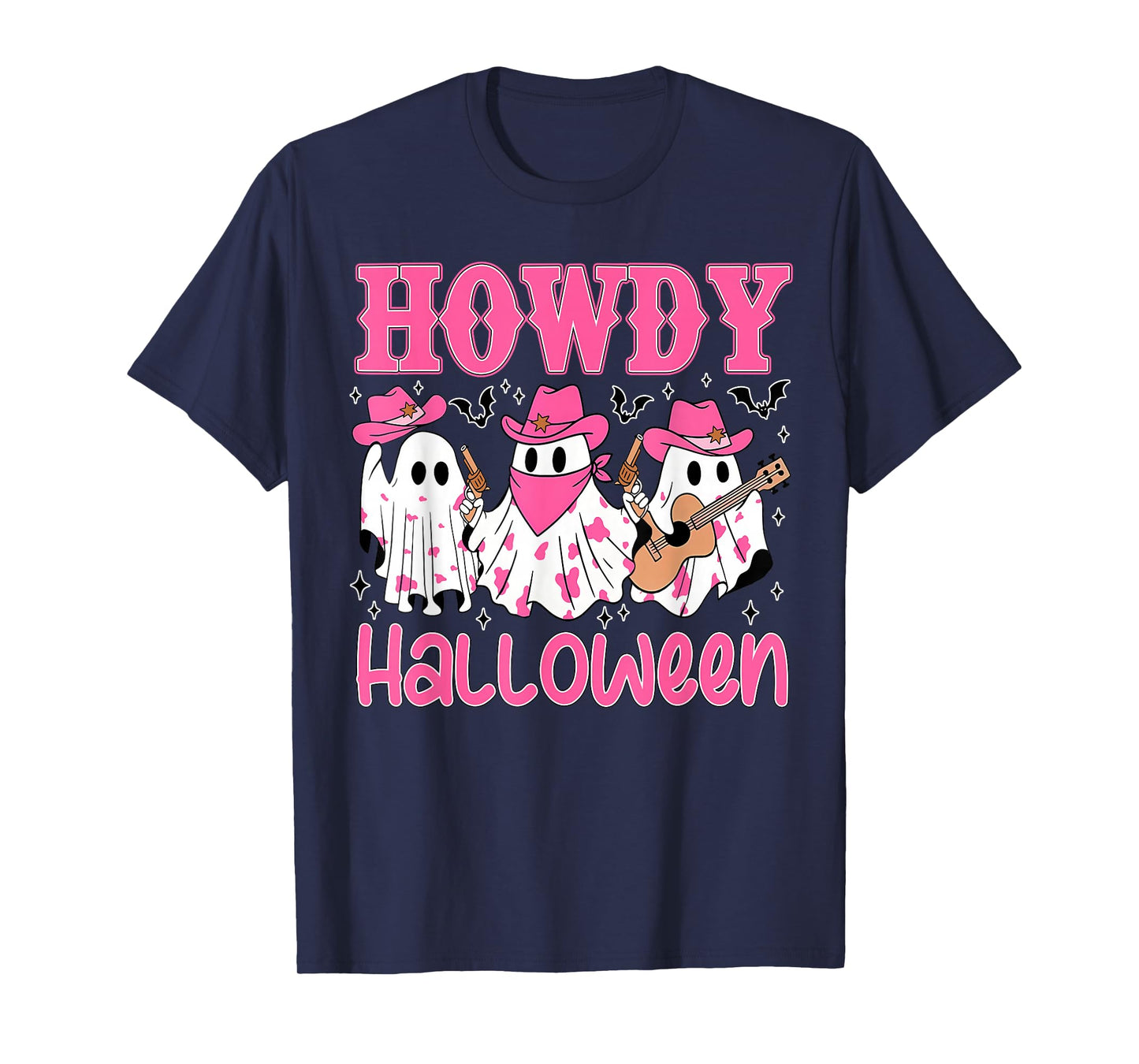 Boo Haw Retro Western Halloween Cowboy Ghost Howdy Men Kid T-Shirt