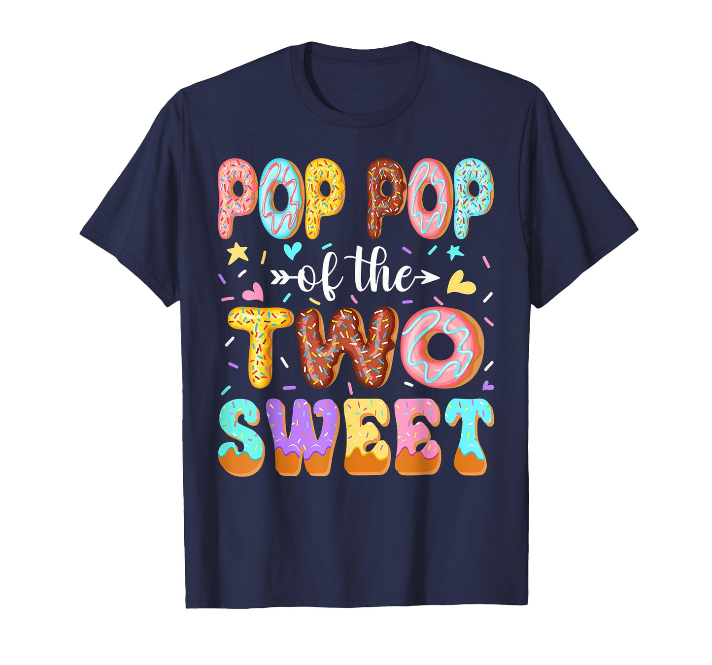 Pop Pop Of The Two Sweet 2Nd Birthday Girl Donut Party T-Shirt