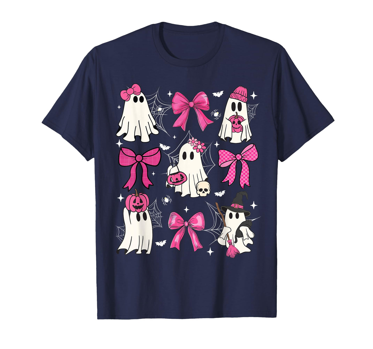 Cute Ghost Halloween Coquette Bow Girl Women Kid T-Shirt