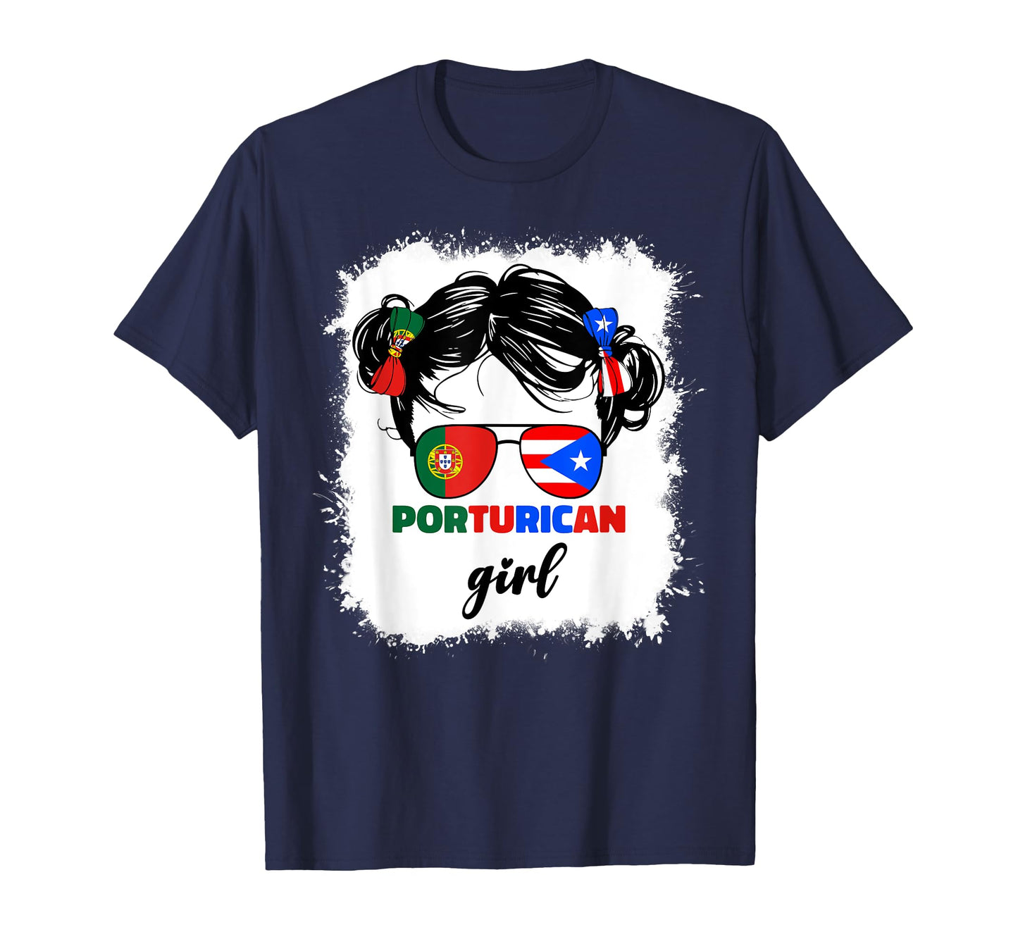Half Portuguese And Puerto Rican Rico Portugal Kids Girls T-Shirt
