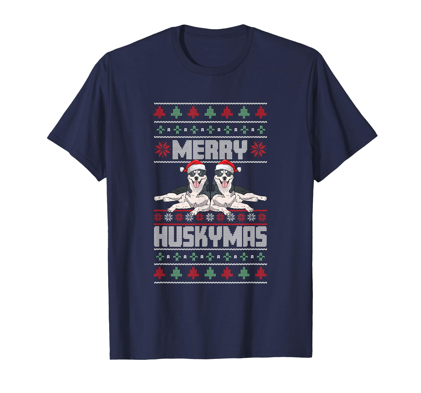 Siberian Husky Xmas Santa Dog Lover Ugly Christmas Husky T-Shirt