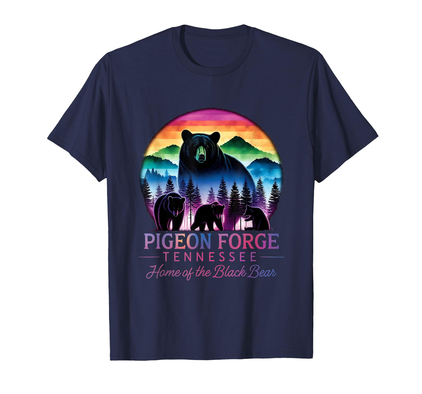 Vacation Crew Pigeon Forge Tennessee Home Black Bear Family T-Shirt