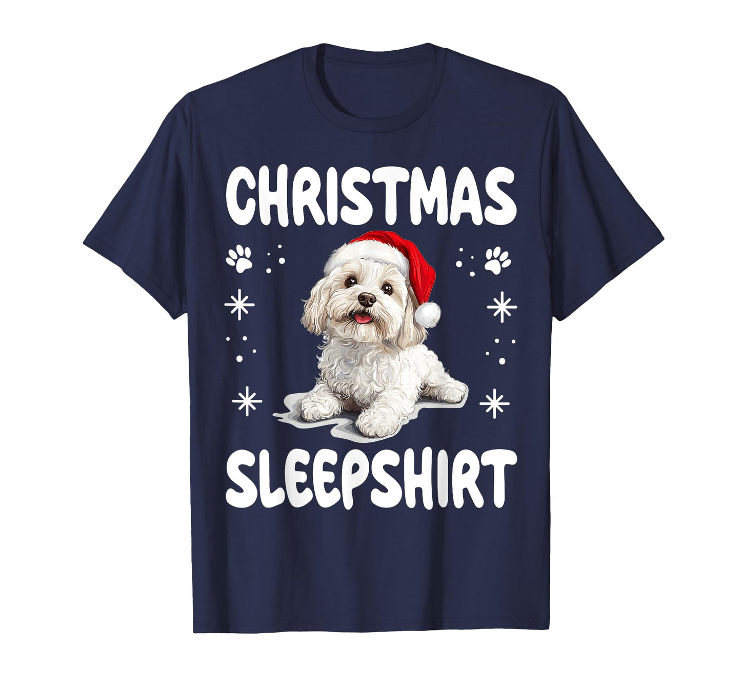 Bolognese dog Dog Nightgown Pajama Christmas Sleepshirt T-Shirt