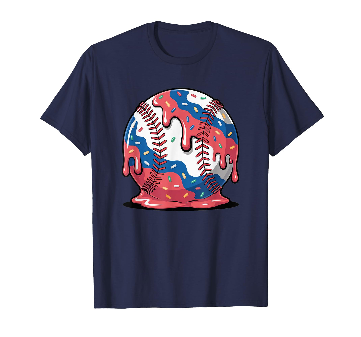 Colorful Baseball Ball Ice Cream Drip Youth Boys T-Shirt