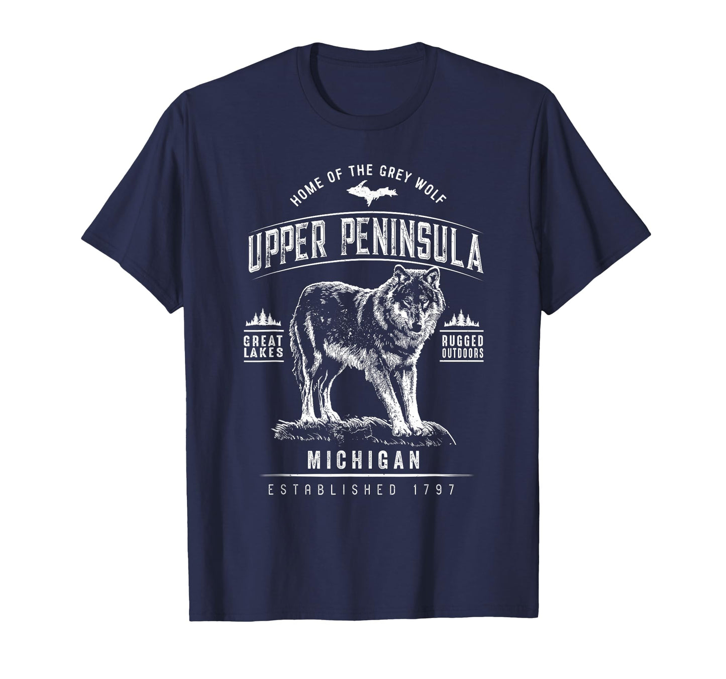 Grey Wolf Michigan Tee - Upper Peninsula T-Shirt