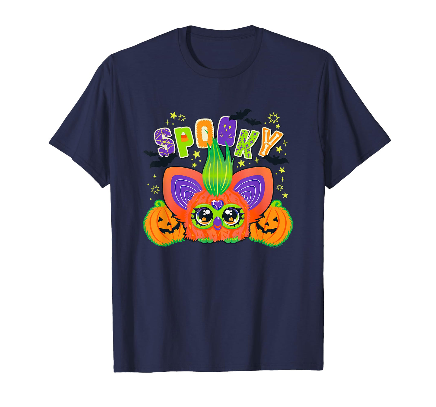 Furby Halloween Spooky Furby & Pumpkins Cute Portrait T-Shirt