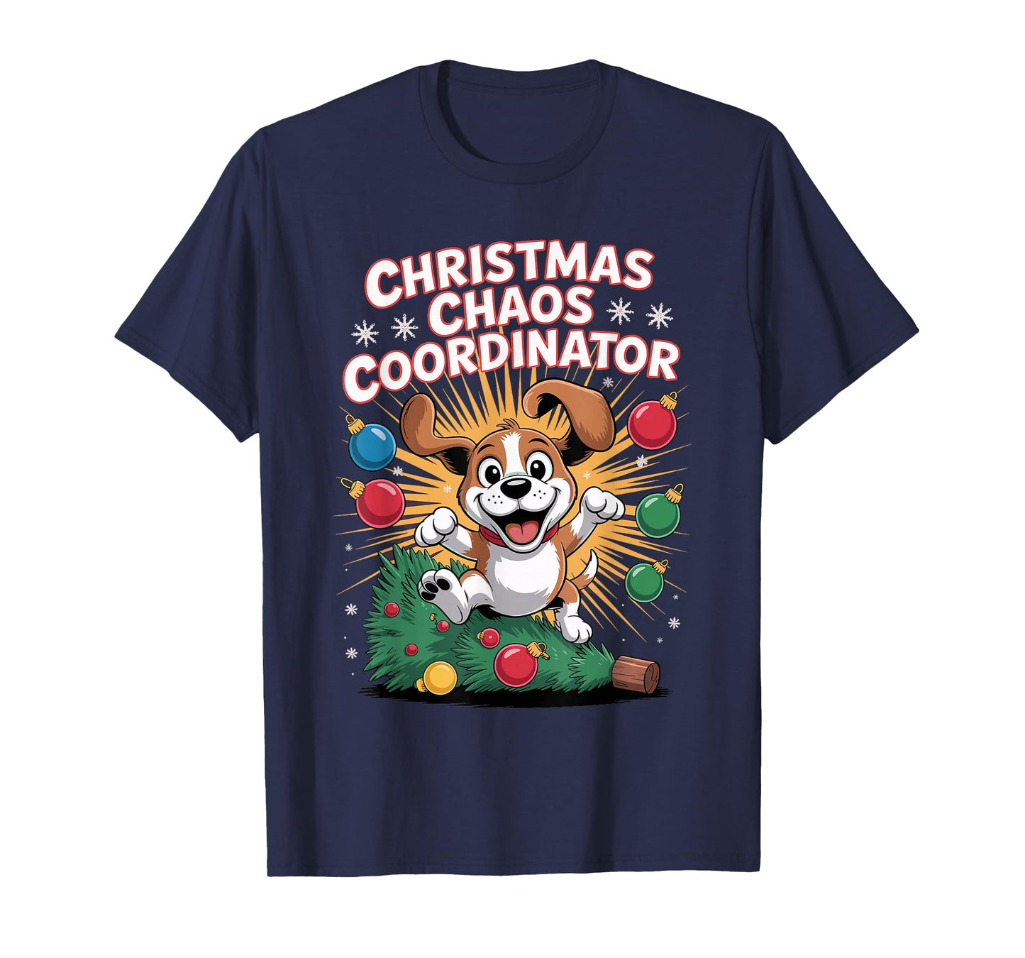 Christmas Chaos Coordinator Xmas Puppy Dog Funny Beagle T-Shirt