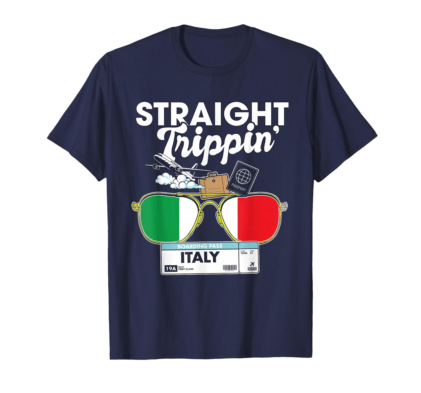 Straight Trippin' Italy Vacation Tour Travel Trip Matching T-Shirt