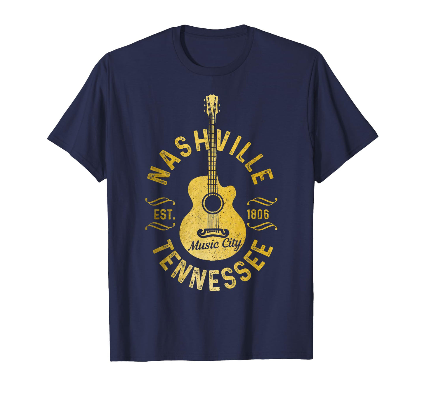 Nashville Tennessee Country Music City Guitar Vintage Nash T-Shirt