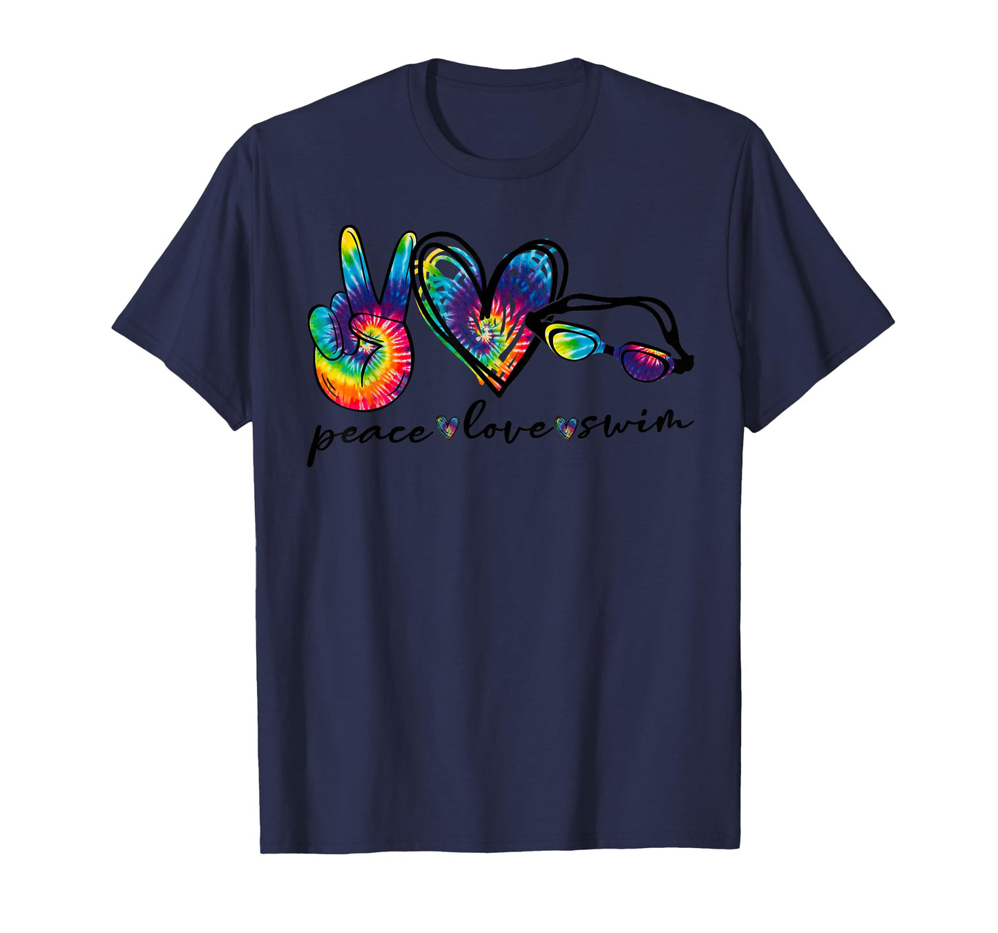 Peace Love Swim Tie Dye Swimmer Swimming Gifts Summer Trip T-Shirt