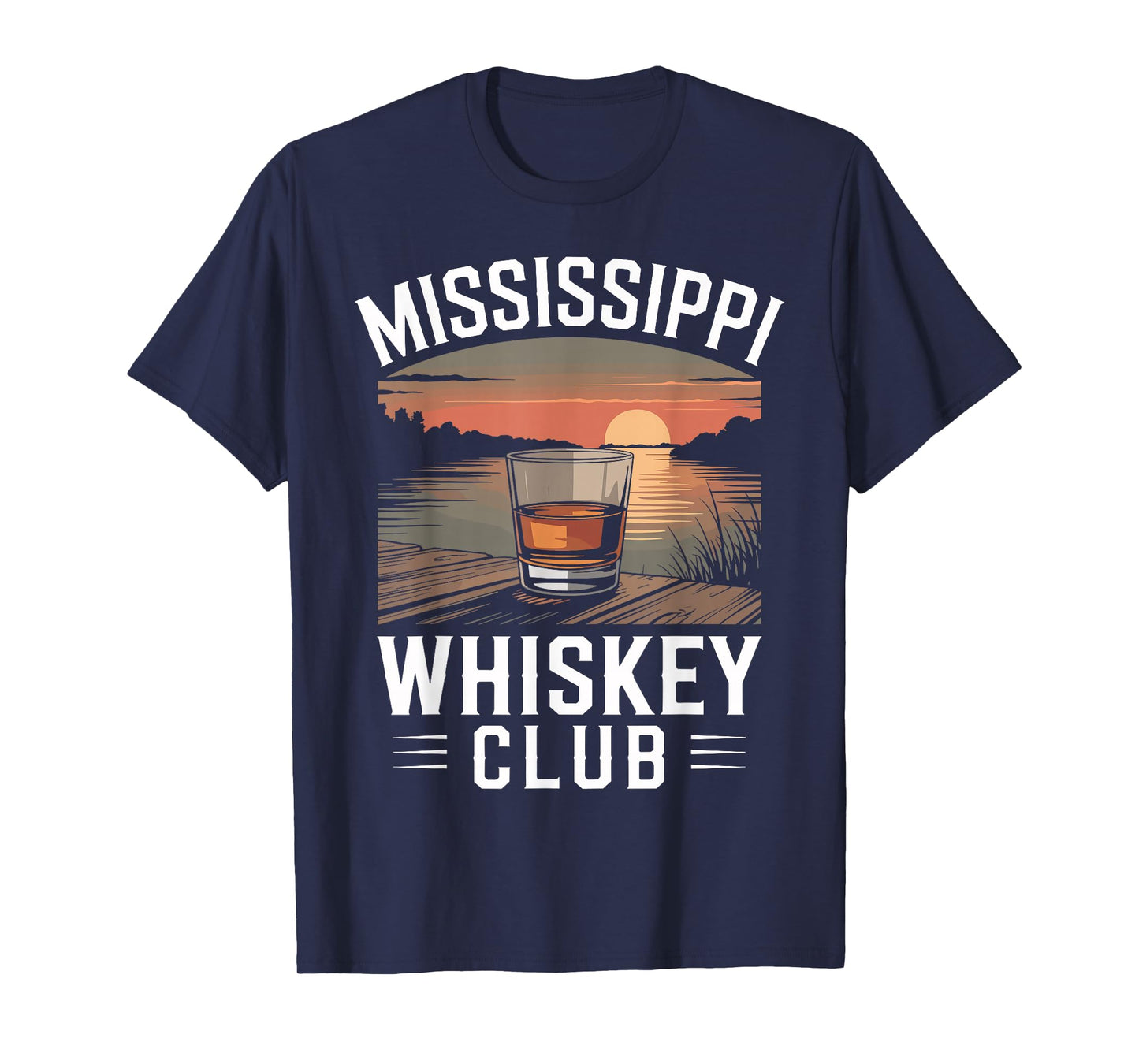 Mississippi Whiskey Club River Sunset Lovers Bourbon T-Shirt