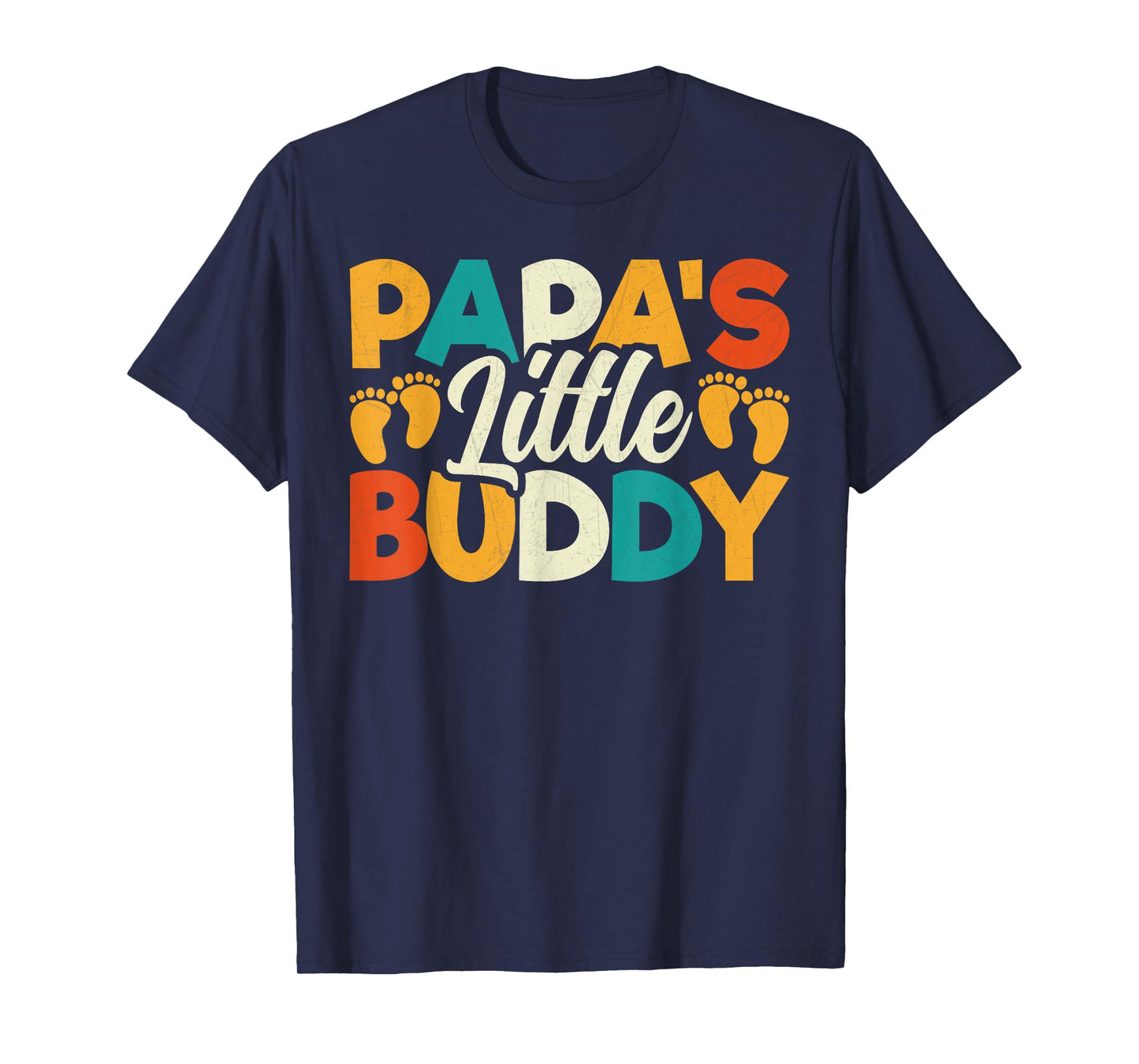Kids Papa's Little Buddy - Vintage Style Dad Fathers Day T-Shirt