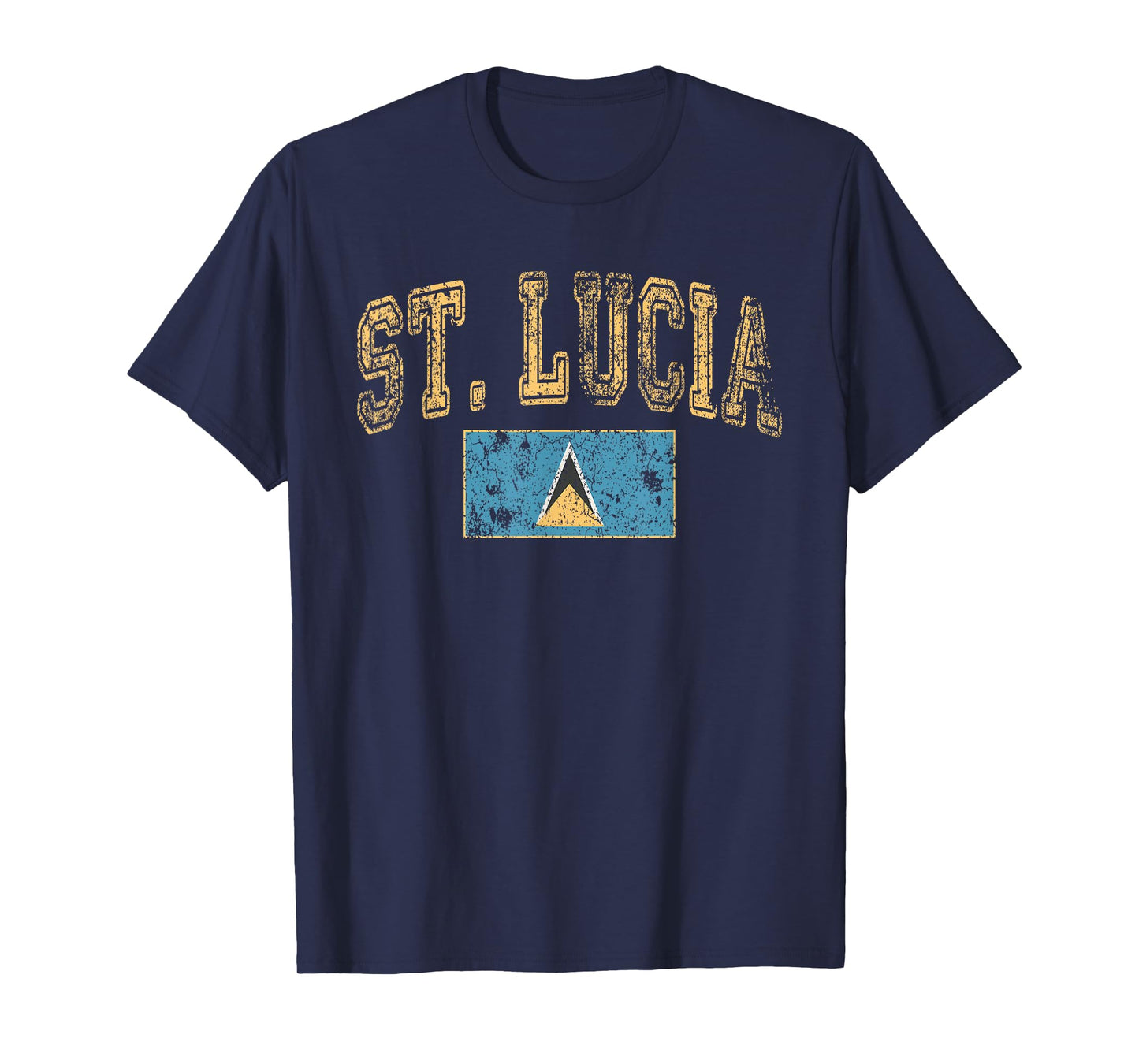 Vintage Retro Faded St. Lucia Flag St. Lucian Pride T-Shirt