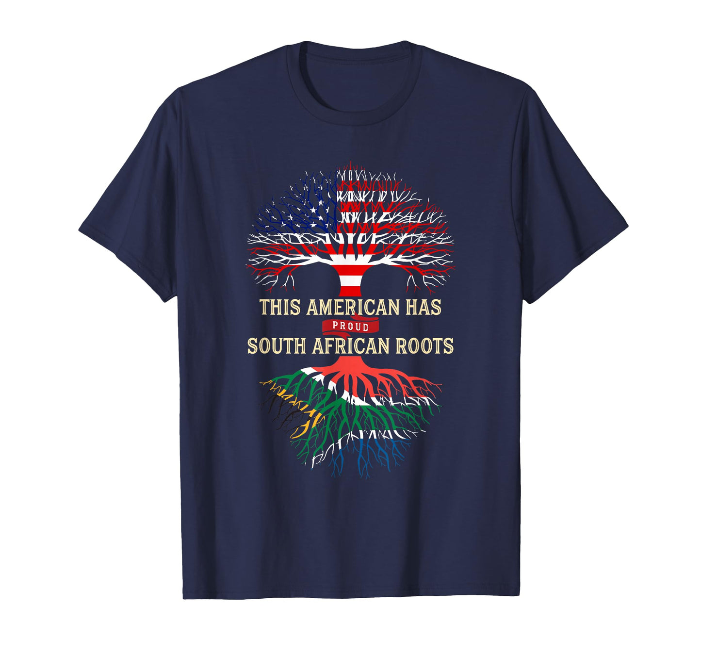 Proud South African American Tree Branch And Root Design T-Shirt