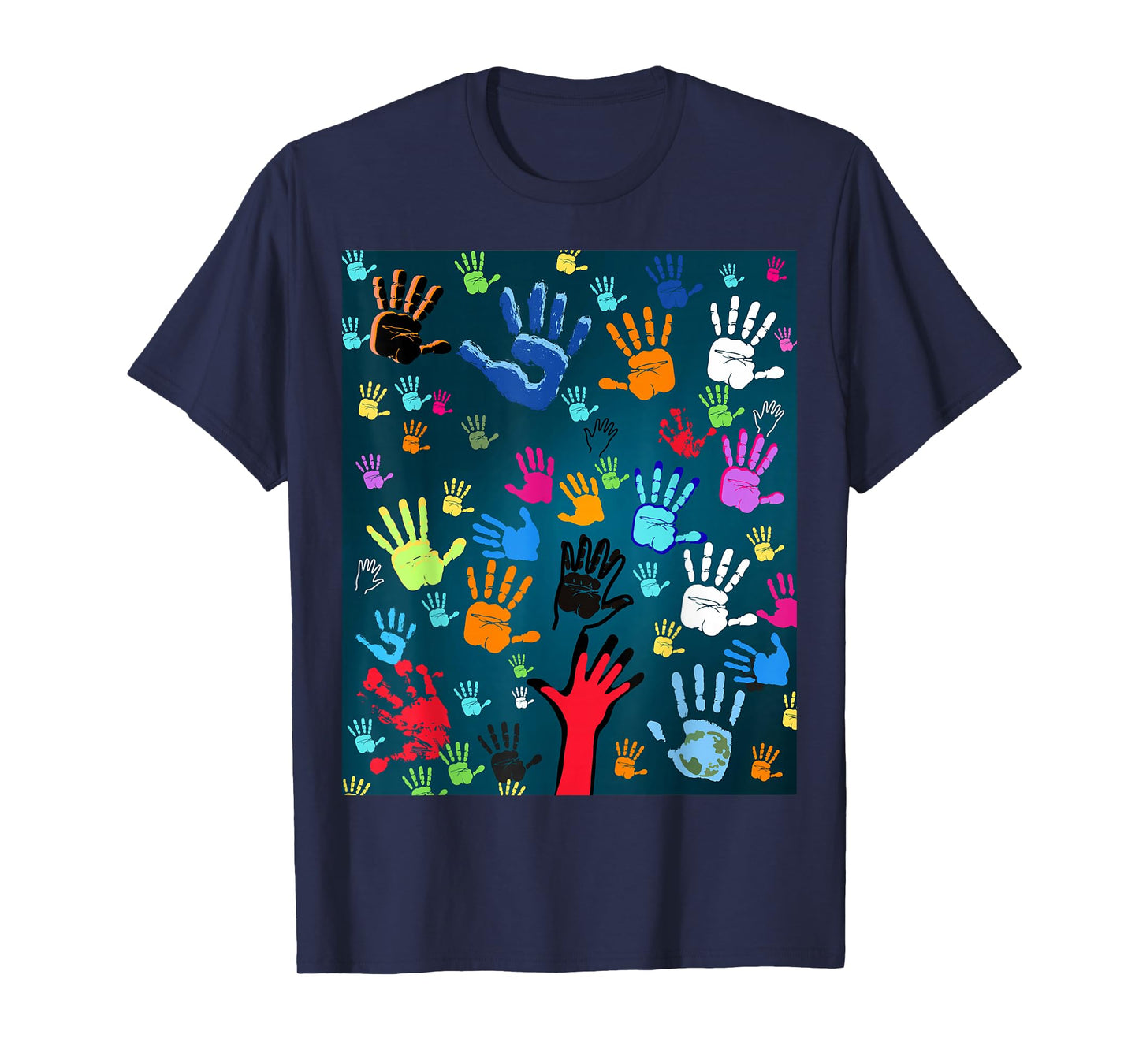 Colorful Handprint Art – Unity, Diversity, and Expression T-Shirt