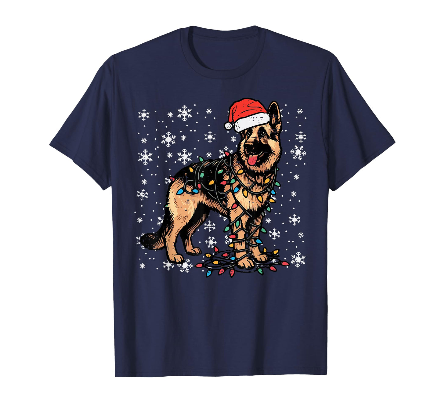Christmas German Shepherd Xmas Police K9 Dog Men Women Kids T-Shirt