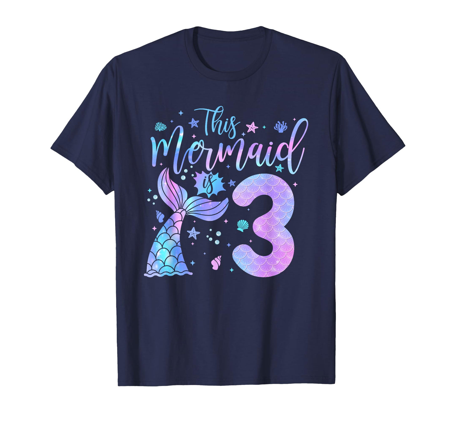 Kids 3 Year Old This Mermaid is 3rd Birthday Girl Daughter T-Shirt