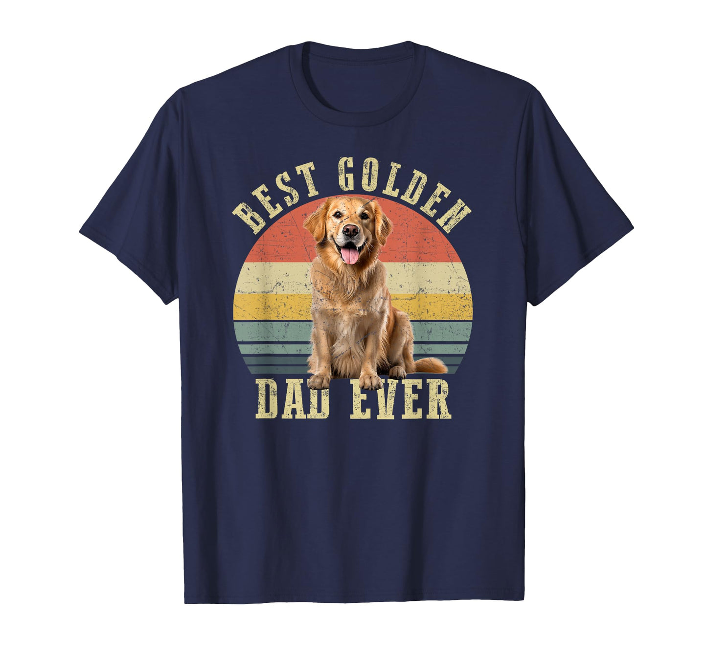 Best Golden retriever Dad Ever Retro Dog Vintage T-Shirt