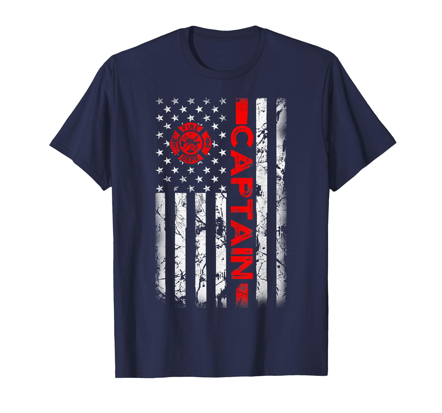 Firefighter USA flag gifts Patriotic Fire Captain Chief T-Shirt
