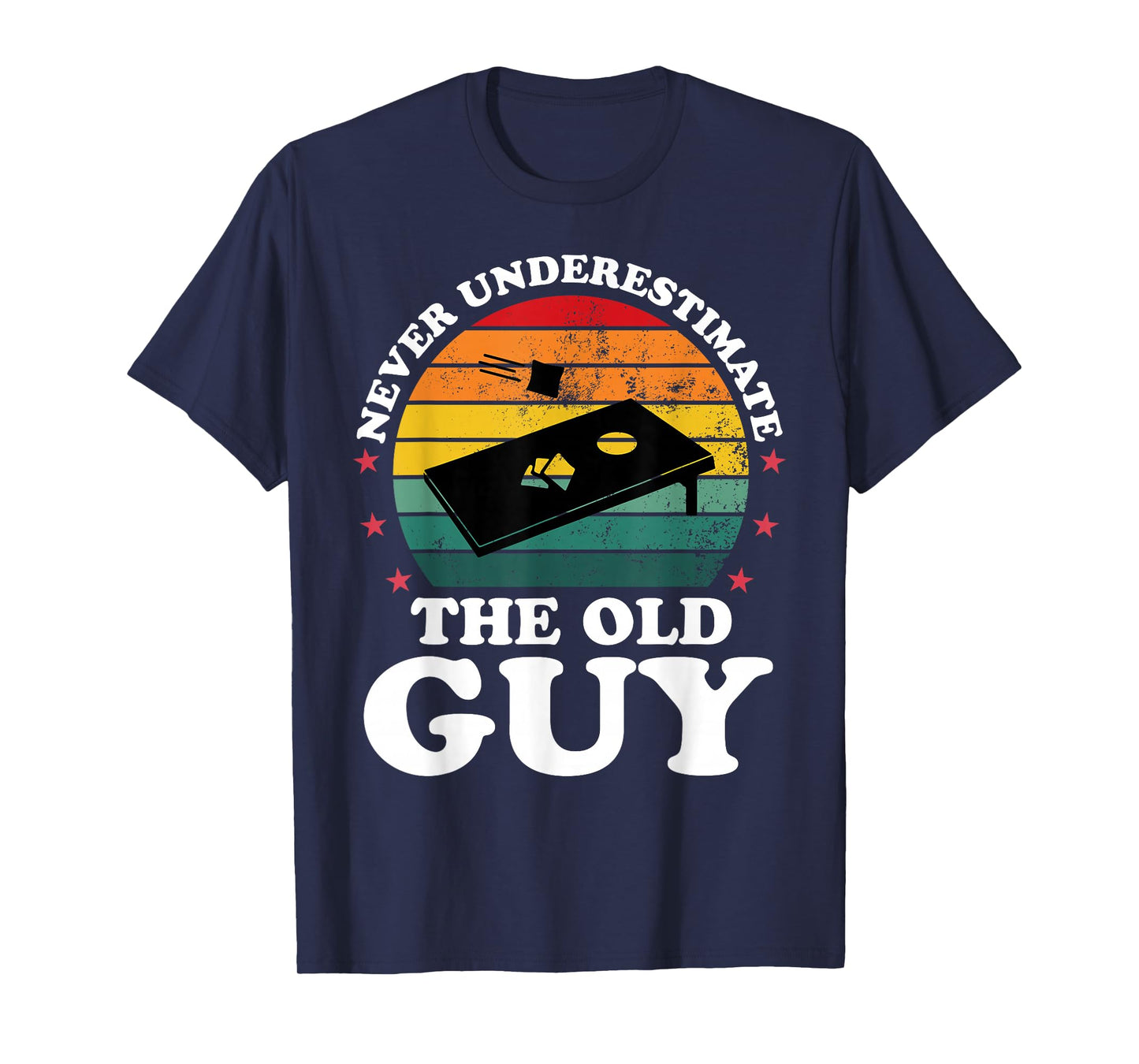 Never Underestimate Funny Cornhole Player Men Grandpa T-Shirt