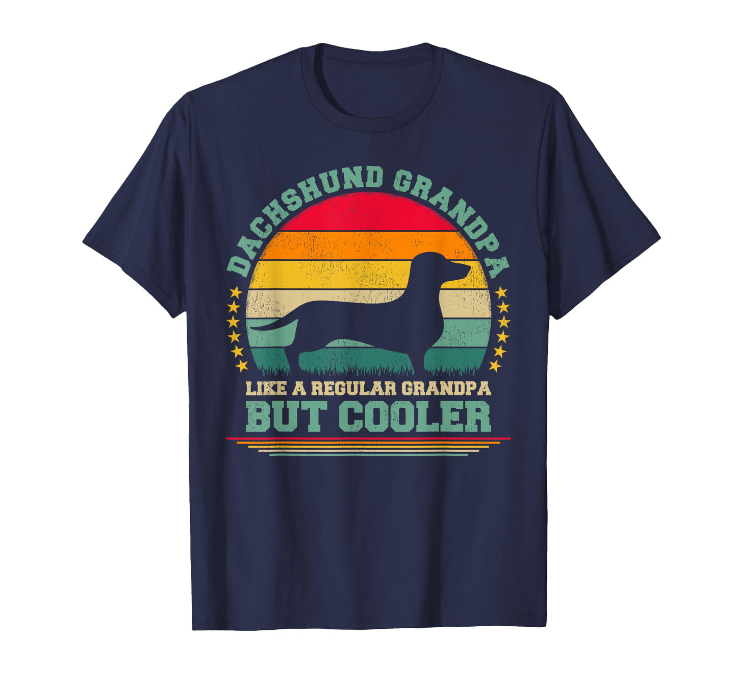 Dachshund Dog Lover Vintage Dachshund Grandpa Father's Day T-Shirt
