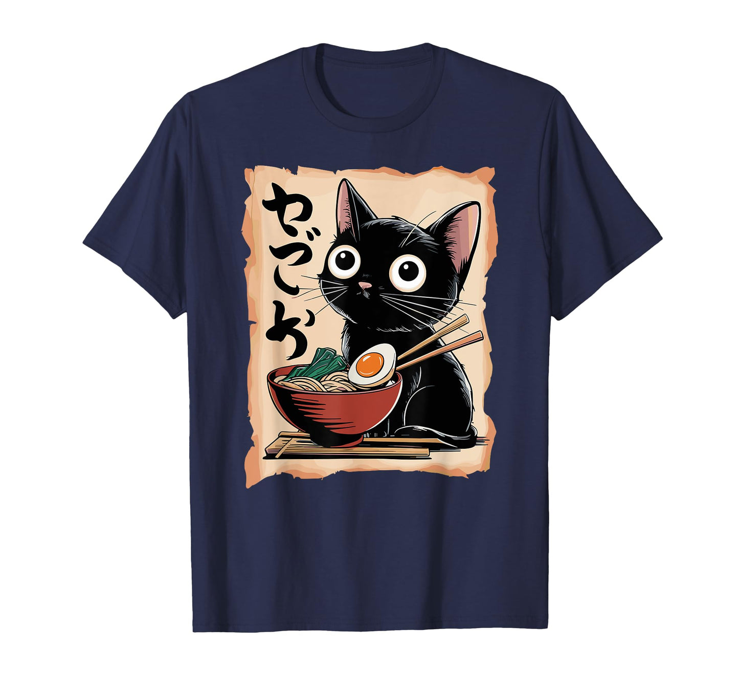 Funny Cat Ramen Noodle Japanese Kawaii Anime Otaku Style T-Shirt
