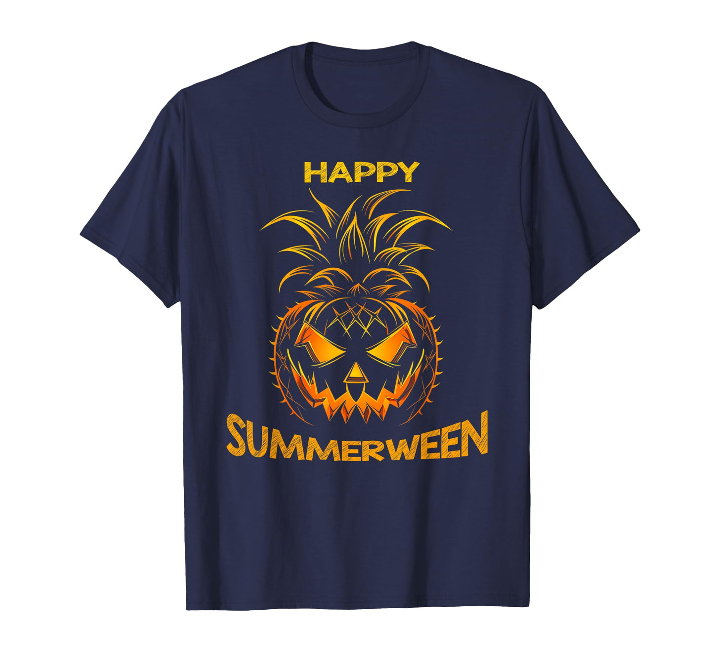Happy Summerween Summer Halloween Pumpkin Pineapple T-Shirt