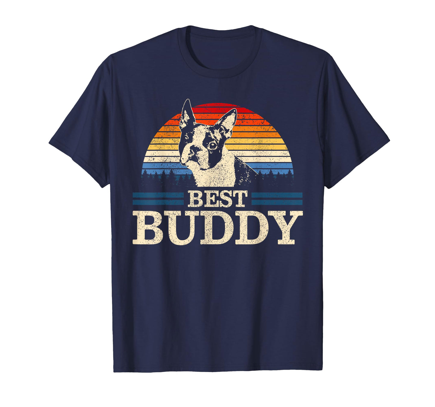 Boston Terrier Vintage Best Buddy Funny Dog Lover Gift T-Shirt