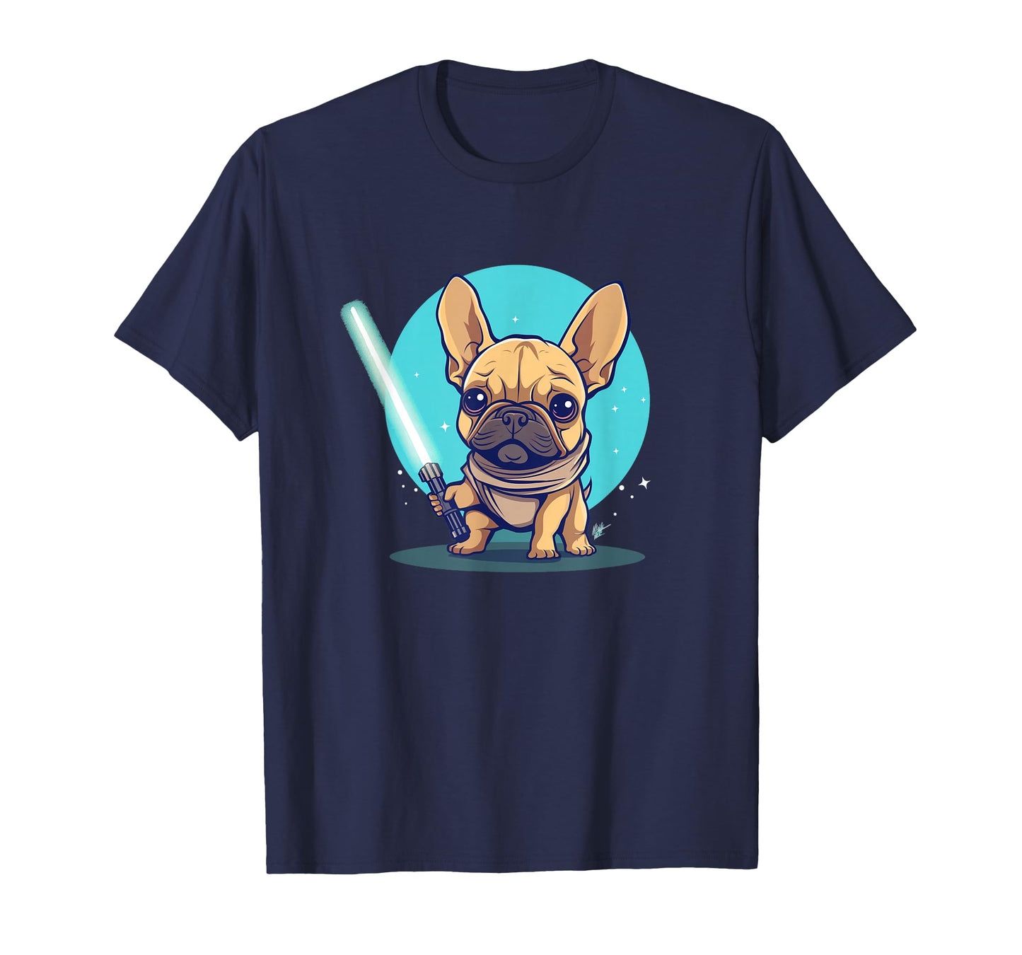 Cute Frenchie Holding Light Laser Saber Sword Dog Lover Gift T-Shirt