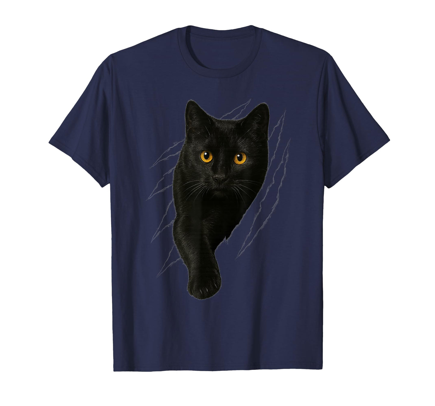 Black Cat with Yellow Eyes for felines Lovers and Owners T-Shirt