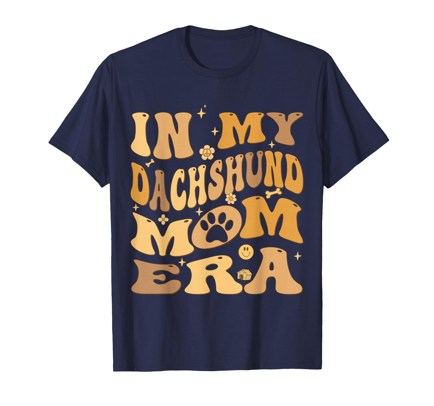 in My Dachshund Mom Era Groovy Wiener Dog Owner T-Shirt