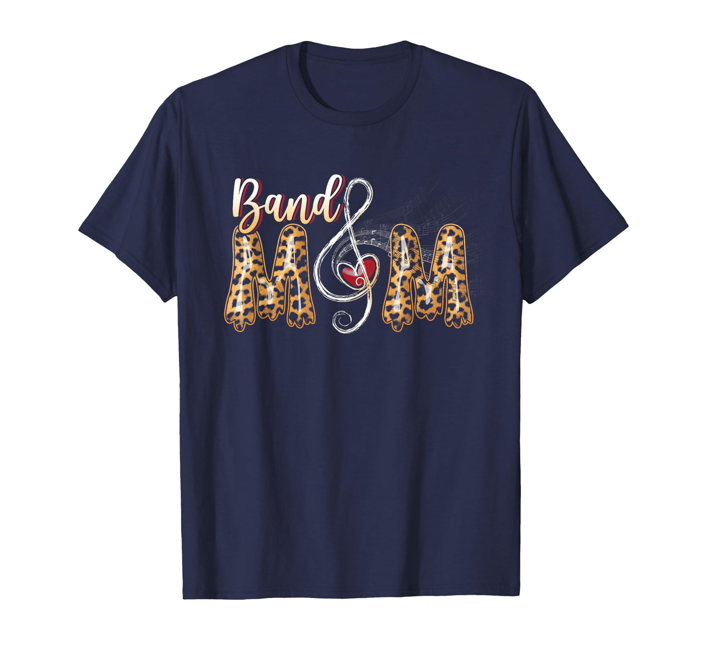 Band Mom Leopard Print Proud Mom Musical Marching Band T-Shirt