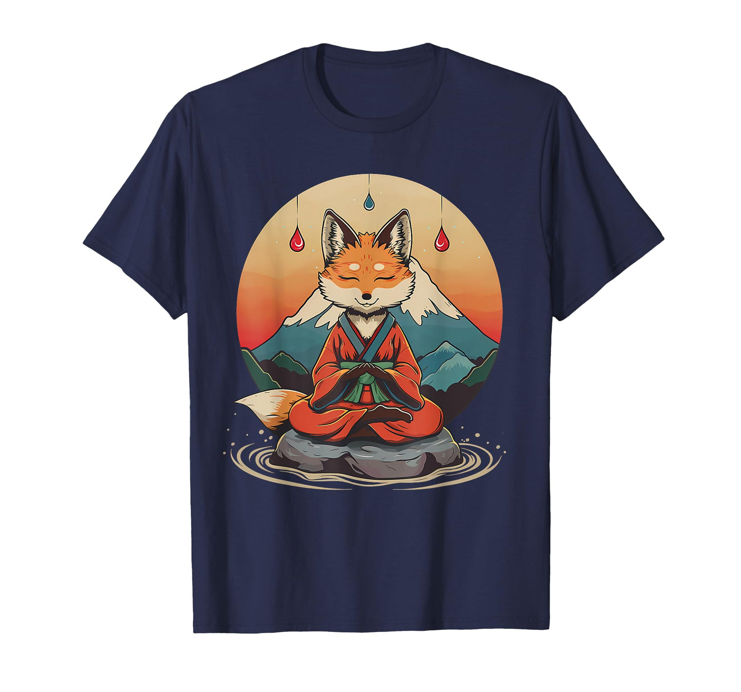 Red Fox Meditation Mountain Yoga Zen Buddha Buddhist T-Shirt