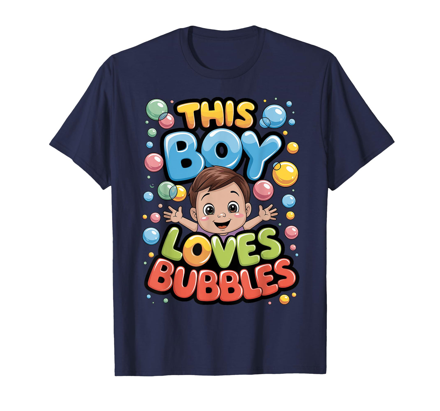 This Boy Loves Bubbles, Bath, Blowing Bubble Toddler, Kids T-Shirt