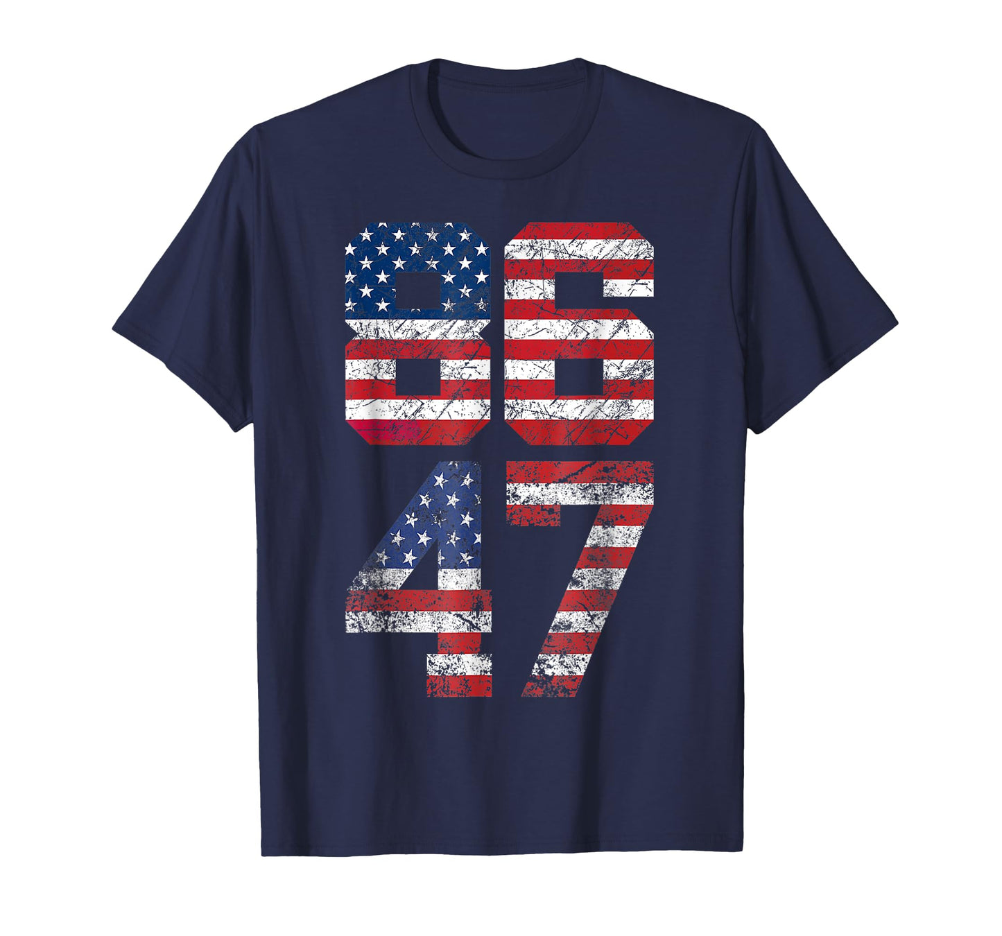 8647 Anti Trump 86 47 Retro Anti-Trump US Flag Impeach 47 US T-Shirt