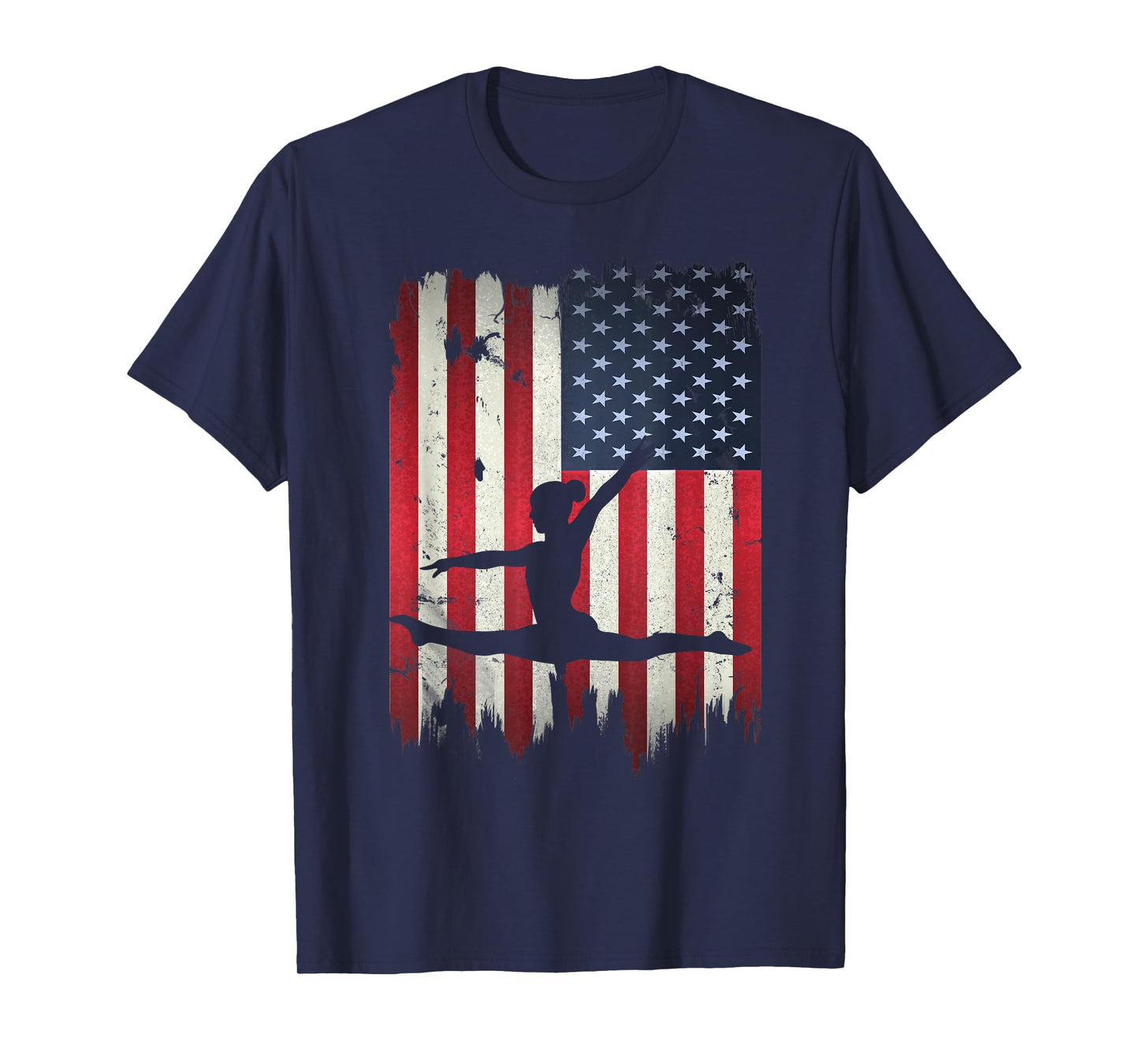 Gymnastics USA American Flag 4th of July Gymnast Patriotic T-Shirt