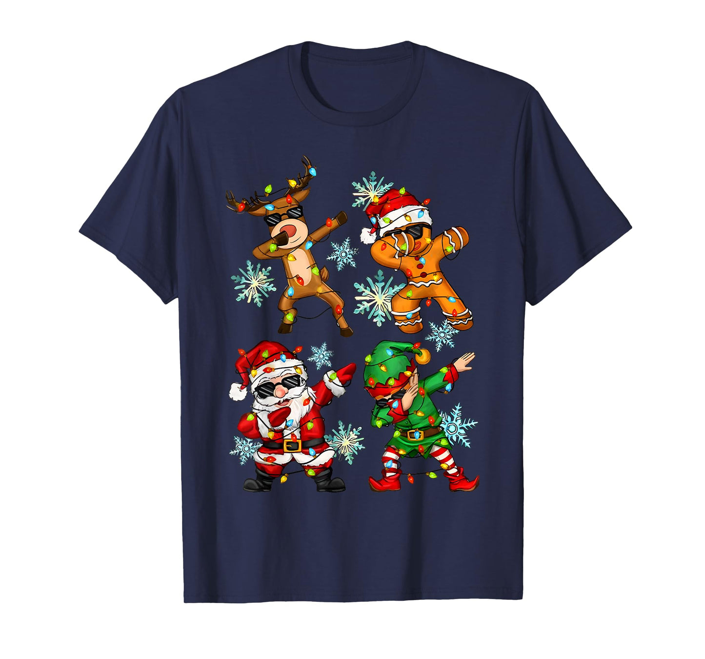 Dabbing Santa Elf Friends Christmas Teen Boys Girls Men Xmas T-Shirt