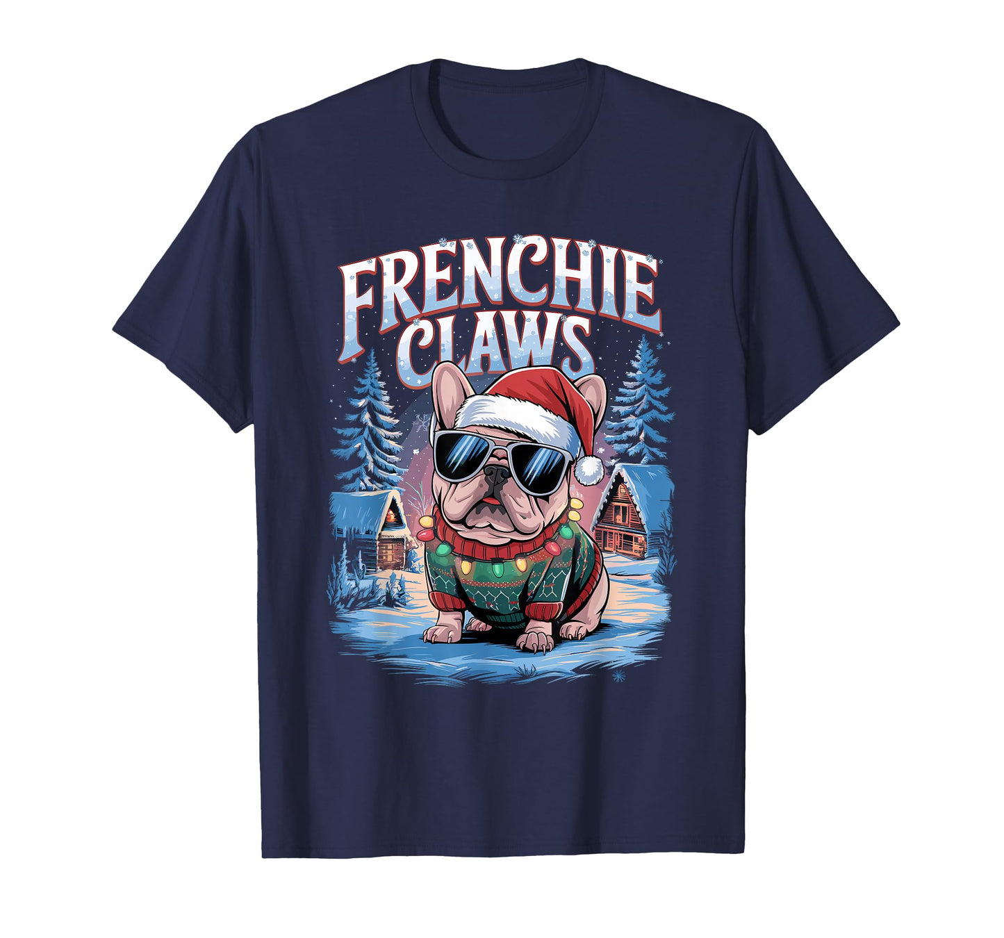 Christmas Outfit Frenchie Claws Dog Owner French Bulldog T-Shirt