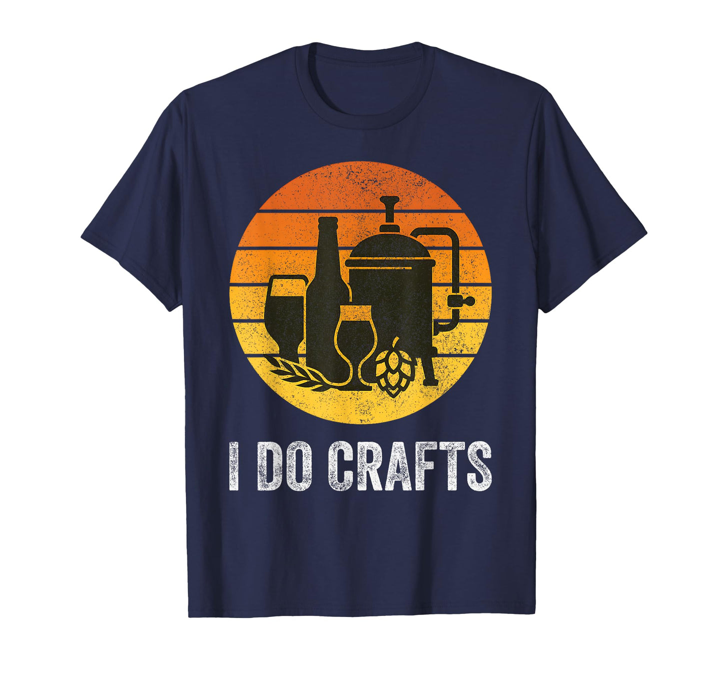 Home Brewing Retro Sunset Silhouette I Do Crafts T-Shirt