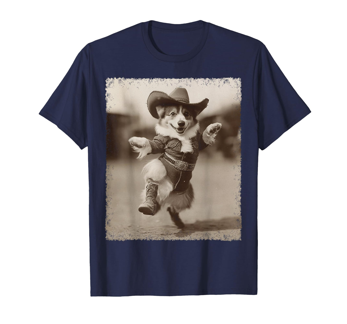 Funny Dog Corgi Silly Cowboy T-Shirt