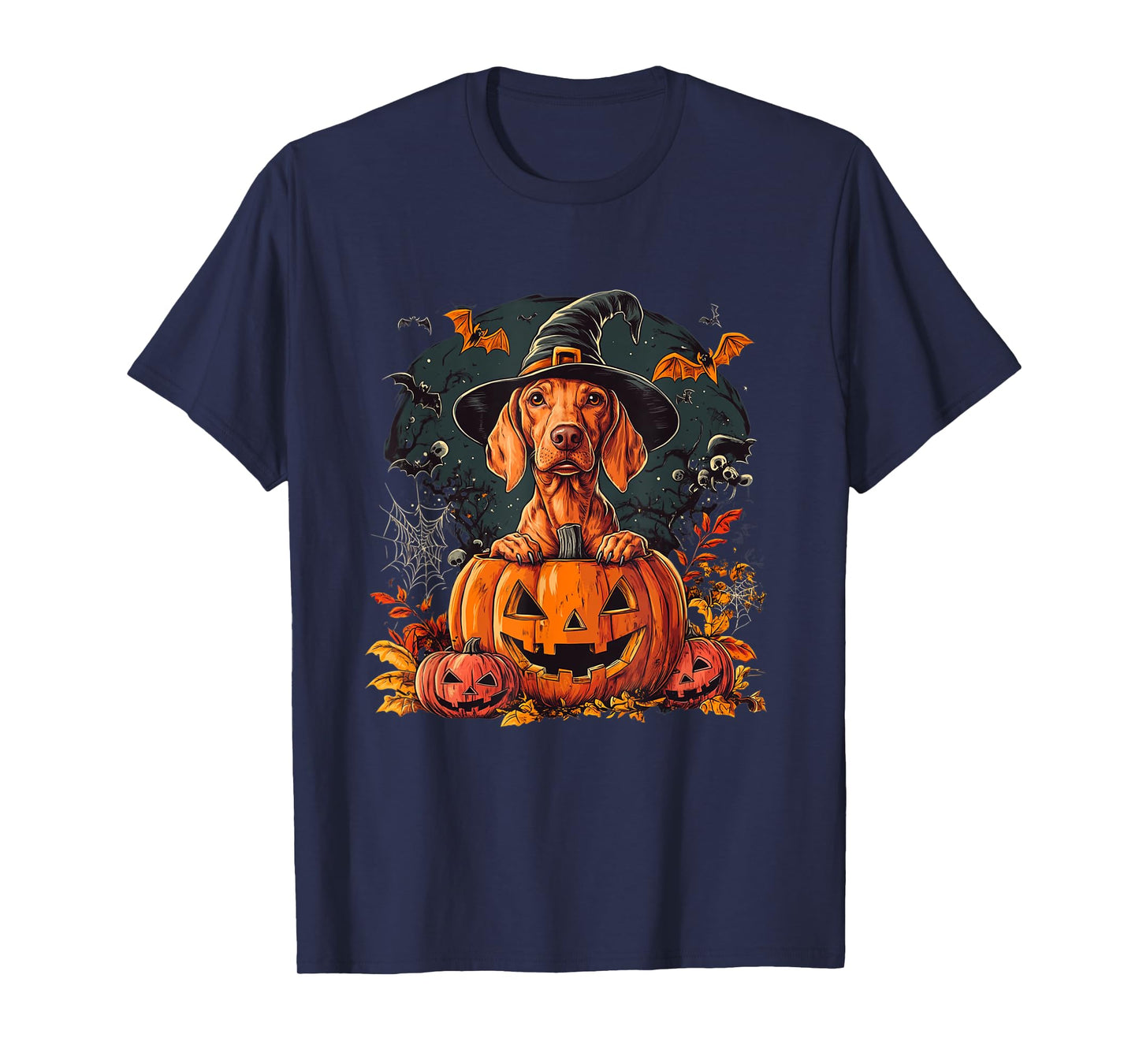 Vizsla Dog Pumpkin Halloween Thanksgiving T-Shirt