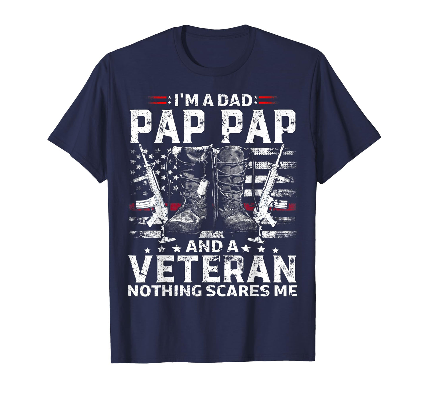 Mens I'm A Dad Pap Pap T Shirt Veteran T-Shirt