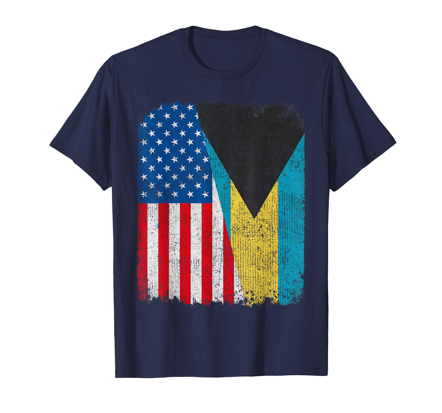 Bahamian American Flag Half USA Bahamas Root Proud T-Shirt for Women Kids Men